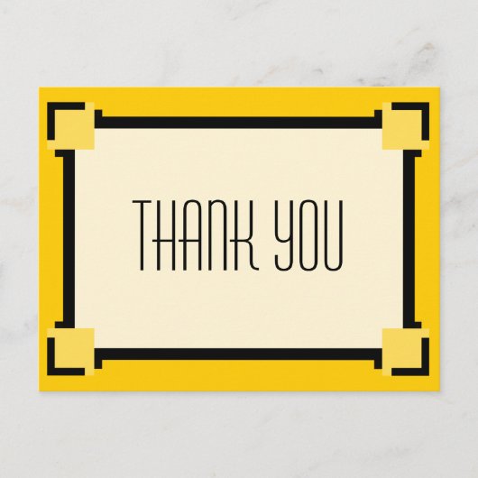 Gold Geometric Art Deco Dank u Briefkaart (Voorkant)