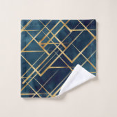 Gold Geometric Blue Design (Gant de toilette)