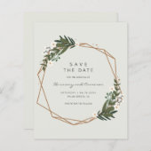 Gold Geometric Boho Budget Weddenschap Save the Da (Voorkant / Achterkant)