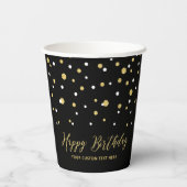 Gold Geometric Confetti Adult Birthday Party Pape Papieren Bekers (Achterkant)