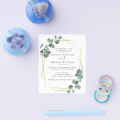 Gold Geometric, Eucalyptus Greenery Wedding Flyer (Enkel)
