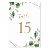Gold Geometric Eucalyptus Greenery Wedding Kaart (Achterkant)