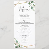 Gold Geometric Eucalyptus Greenery Wedding Menu (Voorkant)