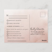 Gold Geometric Flowers Wedding Menu Keuze Reageren (Achterkant)