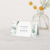 Gold Geometric Greenery Foliage Wedding (Achterkant)