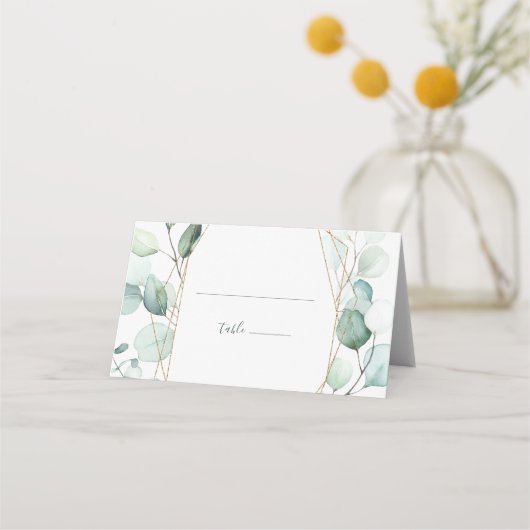 Gold Geometric Greenery Foliage Wedding (Voorkant)