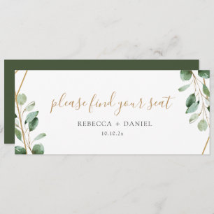 Gold Geometric Greenery Table Seating Header Card Kaart