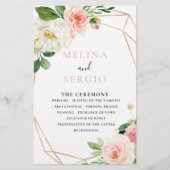 Gold Geometric Herfst Flowers Wedding Program (Voorkant)
