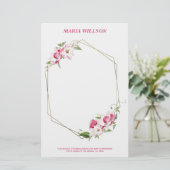 Gold Geometric Lijst Briefpapier (Staand voorkant)