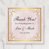 Gold Geometric Lijst Pink Marble Wedding Favor Lab Bedankjes Labels (Voorkant)