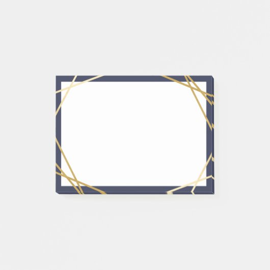 Gold Geometric Midnight Blue 4"x3" notities Post-it® Notes (Voorkant)