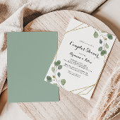 Gold Geometric Modern Calligraphy Couples Shower Kaart