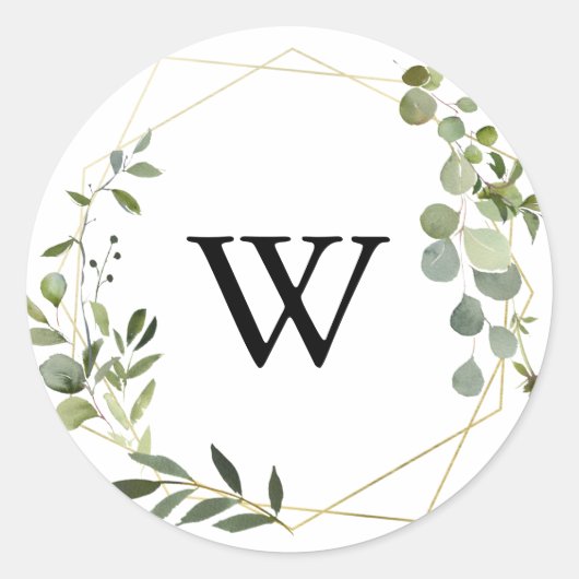 Gold Geometric Monogram Wedding Envelope zegels (Voorkant)