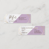 Gold Geometric Pattern Marble Lavender Reference Mini Visitekaartje (Voorkant / Achterkant)