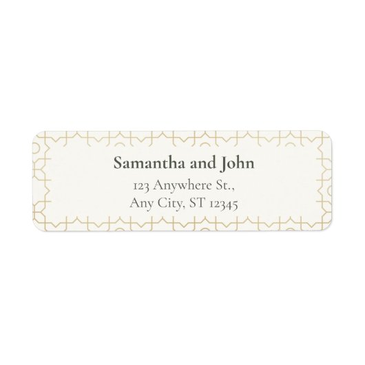 Gold Geometric Wedding Return Address Labels (Voorkant)
