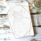 Gold Geometric White Marble Abstracte Business Post-it® Notes