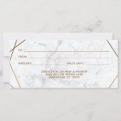 Gold Geometric White Marble Gift Certificate (Achterkant)