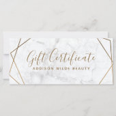 Gold Geometric White Marble Gift Certificate (Voorkant)