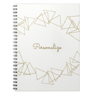 Gold Geometrische driehoeken Modern Glamour Chic G Notitieboek