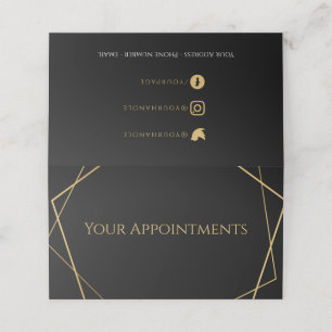 Gold geometrische stylist-afsprakenkaart afsprakenkaart