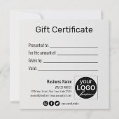 Gold Gift Bow Glitter Snowflakes Blue Gift Card (Achterkant)