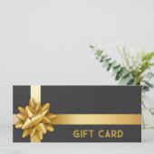 Gold Gift Bow Satin Ribbon Trendy Black Gift Card (Staand voorkant)
