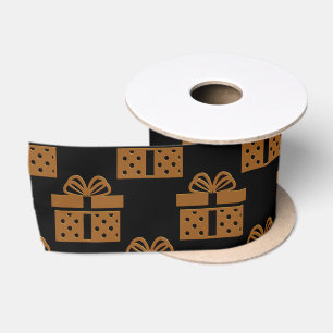 Gold Gift-dozen op zwarte kerst Lint