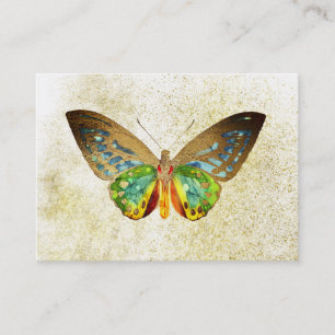 *~* Gold Gilded Butterfly Gold Glitter White Visitekaartje