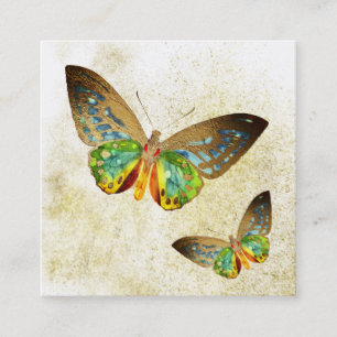 ** Gold Gilded Mystical Gold Gilded Butterfly Vierkante Visitekaartje
