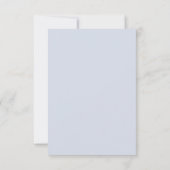 Gold Gilded Roos op Dusty Blue RSVP Kaartje (Achterkant)