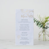 Gold Gilded Roos Waterverf Wedding Menu (Staand voorkant)