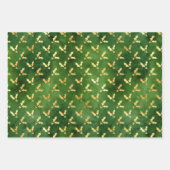 Gold Gingerbrood Mannen, Holly en Candy Canes Inpakpapier Vel (Voorkant 2)