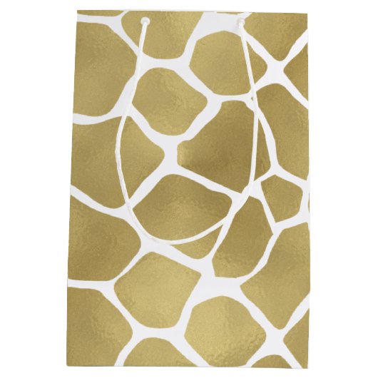 Gold Giraffe afdrukken Medium Cadeauzakje (Achterkant)