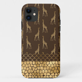 Gold Giraffe African Safari Stylish Chic iPhone 11 Hoesje