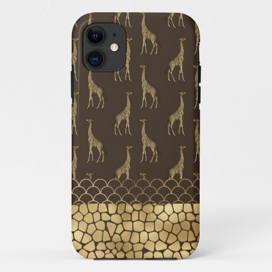 Gold Giraffe African Safari Stylish Chic Case-Mate iPhone Case (Achterkant)