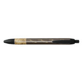Gold Giraffe Chic Stylish Glam Zwarte Inkt Pen (Achterkant)