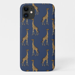Gold Giraffe Navy BlueCase-Mate iPhone Case-draagt iPhone 11 Hoesje
