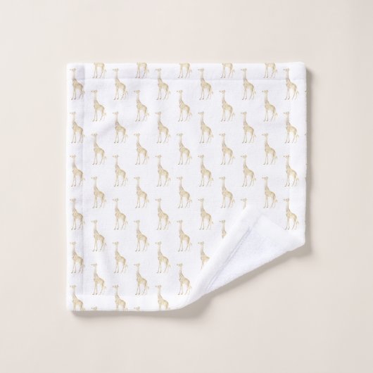 GOLD GIRAFFE OERWOUD WITTE BATHROOM TOWEL SET BAD HANDDOEK (Wasdoekje)