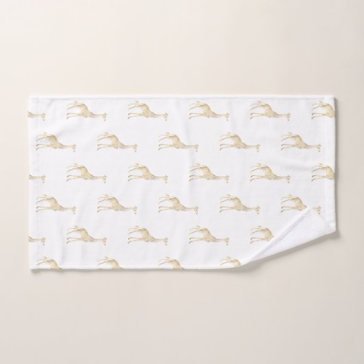 GOLD GIRAFFE OERWOUD WITTE BATHROOM TOWEL SET BAD HANDDOEK (Handdoek)