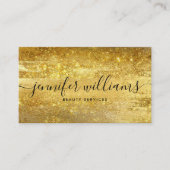 Gold Glam Beauty Stylist Modern Calligrafie | Visitekaartje (Voorkant)