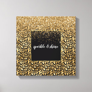 Gold Glam Black Leopard Print