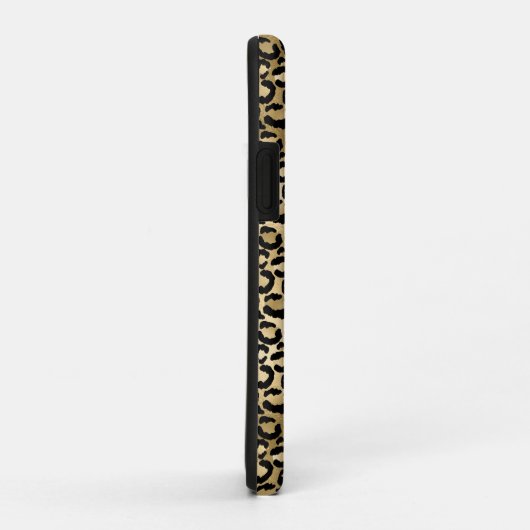 Gold Glam Black Leopard Print Case-Mate iPhone Case (Achterkant/rechts)