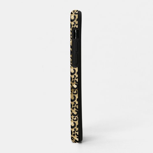 Gold Glam Black Leopard Print Case-Mate iPhone Case (Achterkant/links)