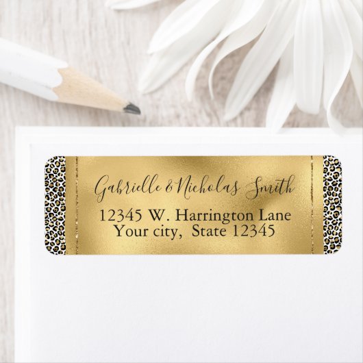 Gold Glam Black Leopard Print Etiket (Insitu)