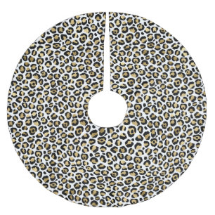 Gold Glam Black Leopard Print Kerstboom Rok