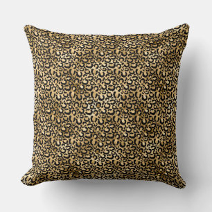 Gold Glam Black Leopard Print Kussen