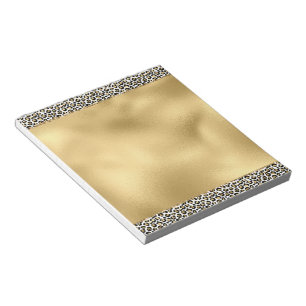 Gold Glam Black Leopard Print Notitieblok