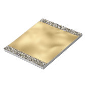 Gold Glam Black Leopard Print Notitieblok (Gedraaid)