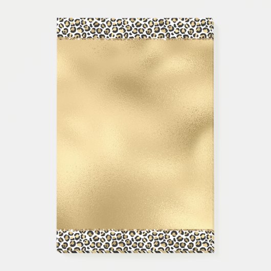 Gold Glam Black Leopard Print Post-it® Notes (Voorkant)