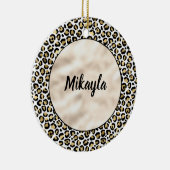Gold Glam Black Leopard Print Sint Keramisch Ornament (Rechts)